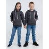 Толстовка с капюшоном детская Kirenga Kids, темно-серая (графит), 12 лет