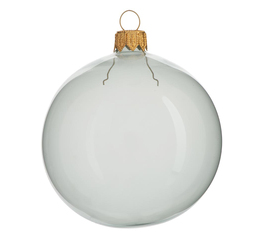 Шар новогодний 8 см, Серый прозрачный без серебра