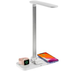 Настольная лампа с беспроводной зарядкой Power Light, белая