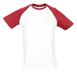 Футболка мужская двухцветная Funky 150, белый/красный, размер S