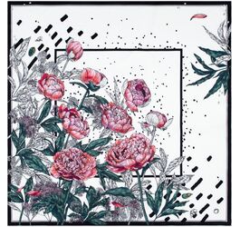 Платок шелковый Delicate, пионы