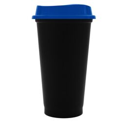 Стакан с крышкой Color Cap Black, черный с синим