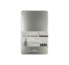 Набор из 12 чернографитовых карандашей «Sketch & Art» В - 14В