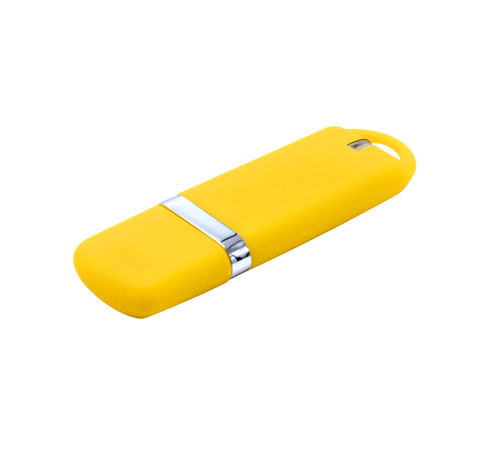 Флешка Shape с покрытием Софт Тач 16 GB, желтая