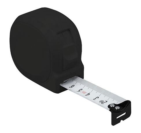Рулетка Tools Carpenter, 3 метра пластиковая, с ремешком, черная