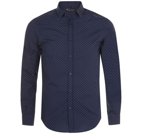 Рубашка мужская Becker Men, темно-синяя с белым, размер 3XL
