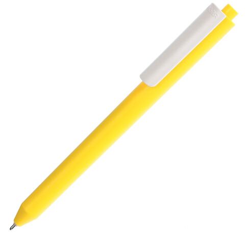 Ручка шариковая Pigra P03 Mat, желтая с белым