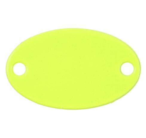 Шильдик металлический Alfa Oval, желтый неон
