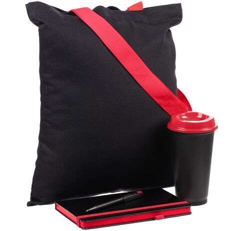 Набор Velours Bag, черный с красным