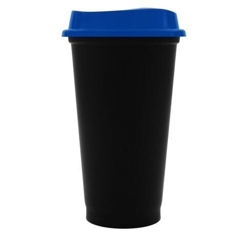 Стакан с крышкой Color Cap Black, черный с синим