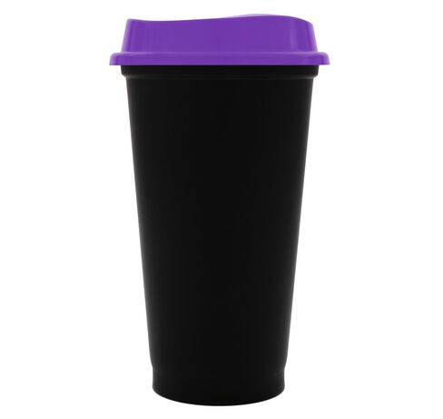 Стакан с крышкой Color Cap Black, черный с фиолетовым