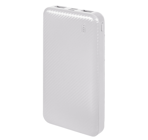 Универсальный аккумулятор Rib 10 (10000 мАч), белый, 13,5х6.8х1,5 см