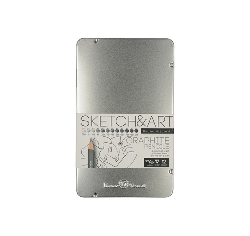 Набор из 12 чернографитовых карандашей «Sketch & Art» 2Н - 9В