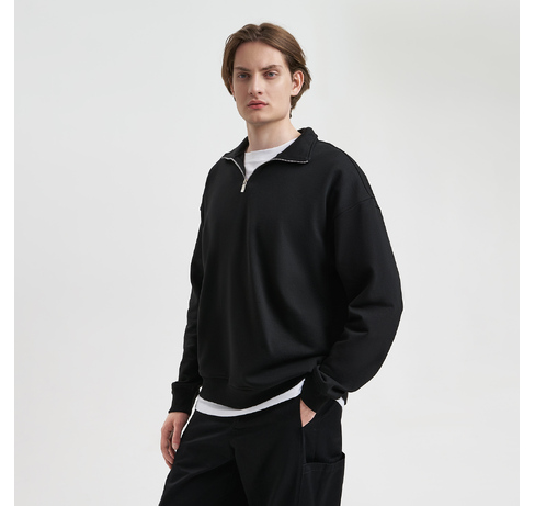 Толстовка на молнии унисекс Флоу (Flow), черная, размер 3XL/4XL