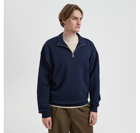 Толстовка на молнии унисекс Флоу (Flow), темно-синяя, размер 3XL/4XL