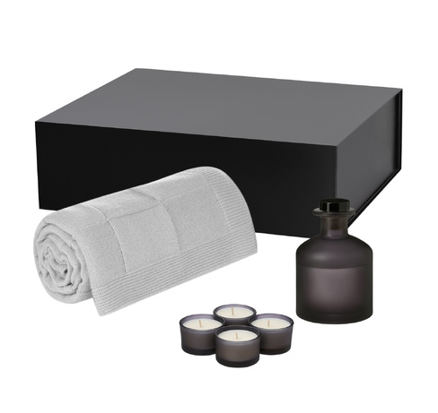 Подарочный набор Сенто (Sento), Селла Софт (Cella Soft), серый (свеча, диффузор, плед)