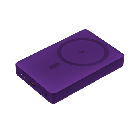 Внешний аккумулятор Атлантис Плюс PD (Atlantis PD Plus) 10000mAh с функцией беспроводной зарядки 15W, фиолетовый