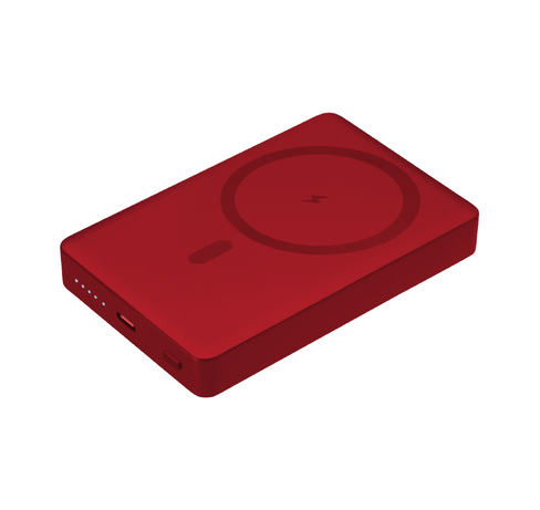 Внешний аккумулятор Атлантис Плюс PD (Atlantis PD Plus) 10000mAh с функцией беспроводной зарядки 15W, красный