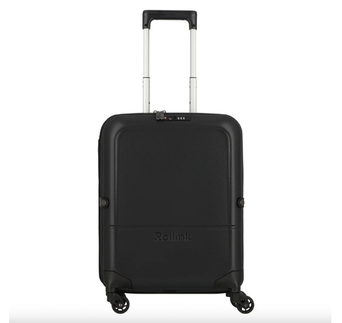 Чемодан складной Rollink FLEX LIGHT 55x40x20 см, 4 колеса, черный